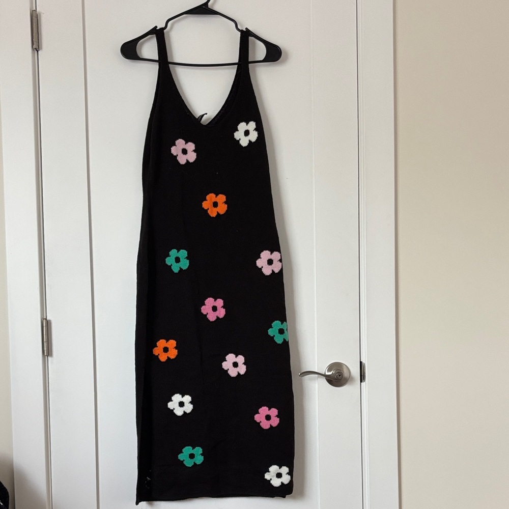 H&M Divided Black Sweater with Pink Accents